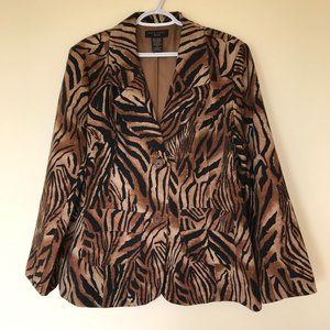 Stylish Brown Animal Print Blazer